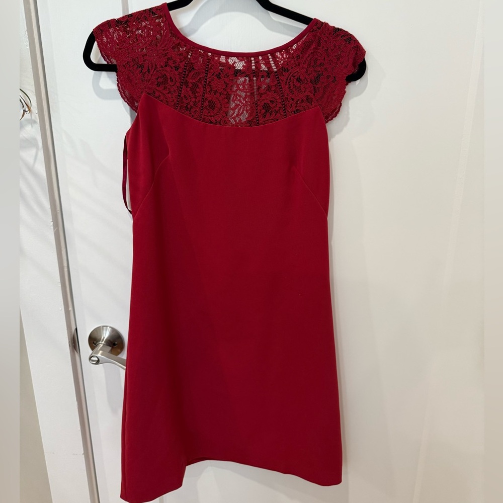 White House Black Market Red Lace Mini Dress